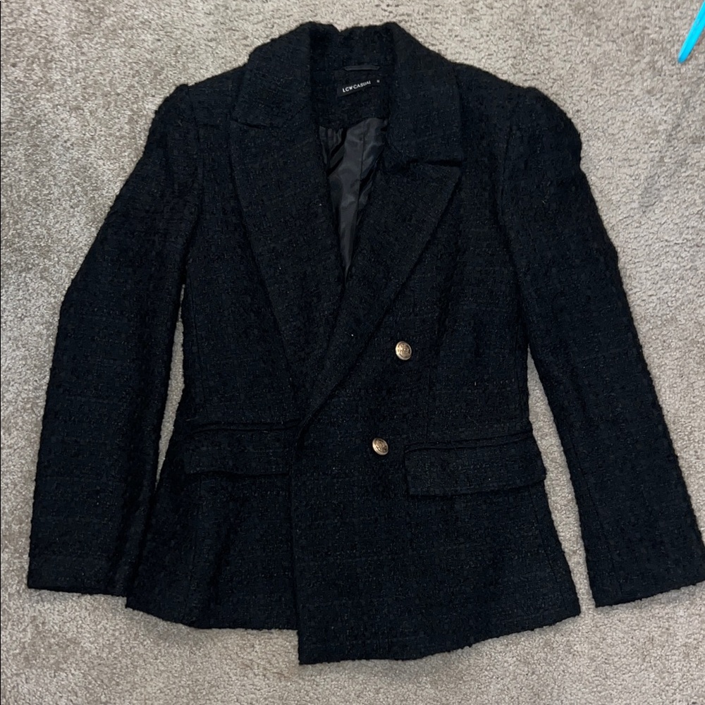 Black Double-Breasted Women's Blazer